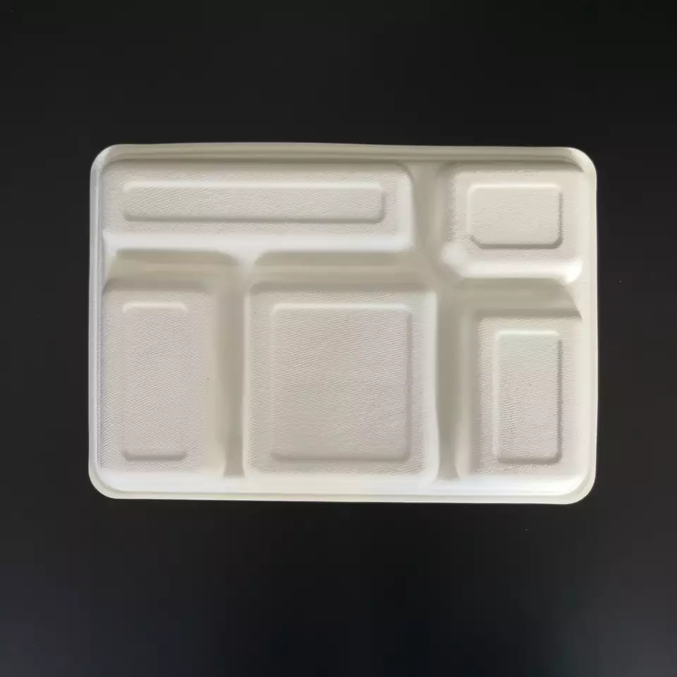 bagasse meal lunch tray 5compartments