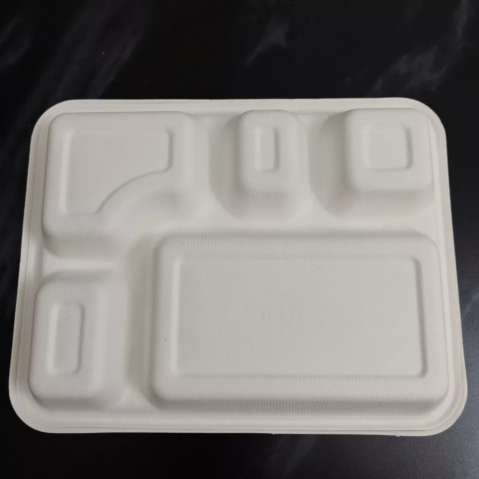 5 comparement bagsses food tray with lids
