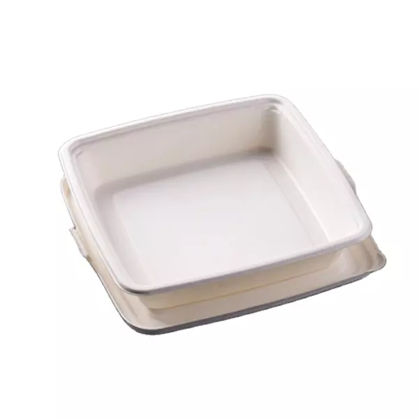 disposable bagasse sugarcane lunch tray with single lids