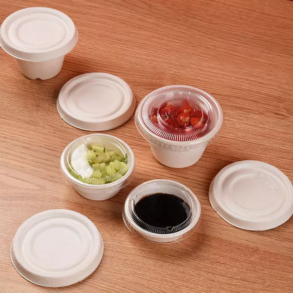 100% Bagasse Disposable 1 oz sauce cup sugarcane