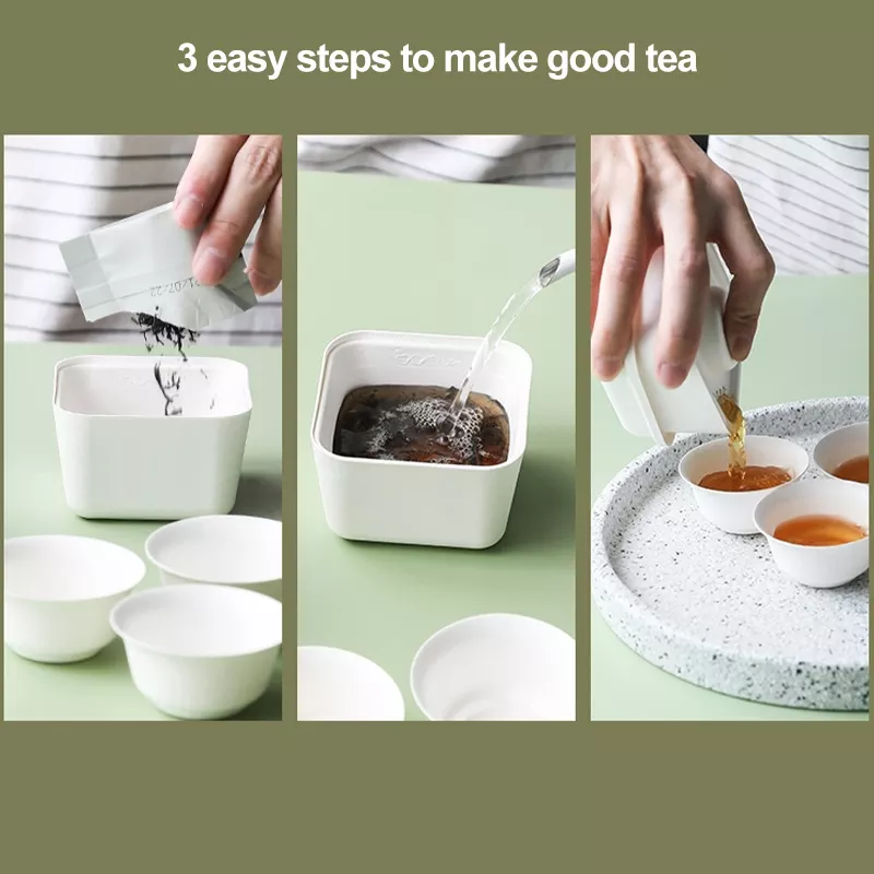 Китай Одноразовая индивидуальная форма для багассы, упаковка для чайного набора с горячей мякотью, производитель