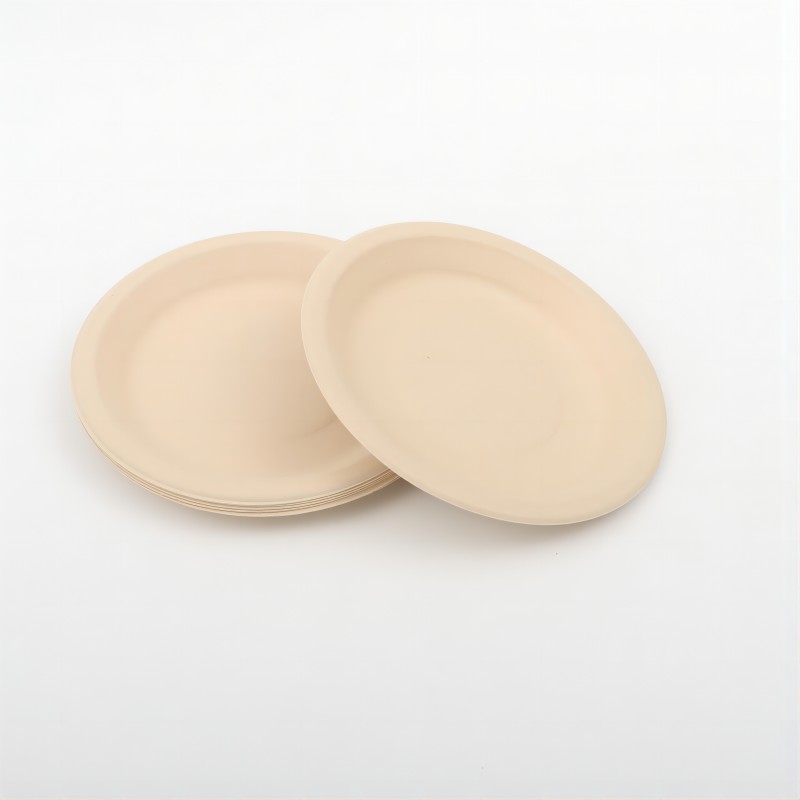 6 inch Bamboo Pulp Plate Disposable PFAS Free