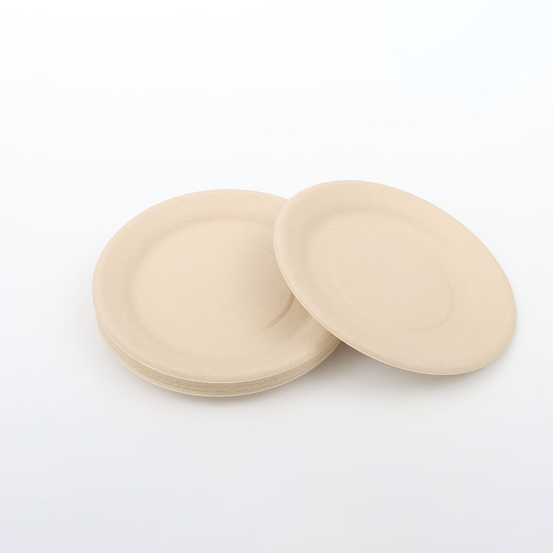 7 inch Disposable Bamboo Pulp Plate PFAS Free
