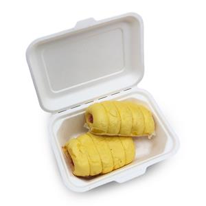 sugarcane bagasse container clamshell fast food lunch box