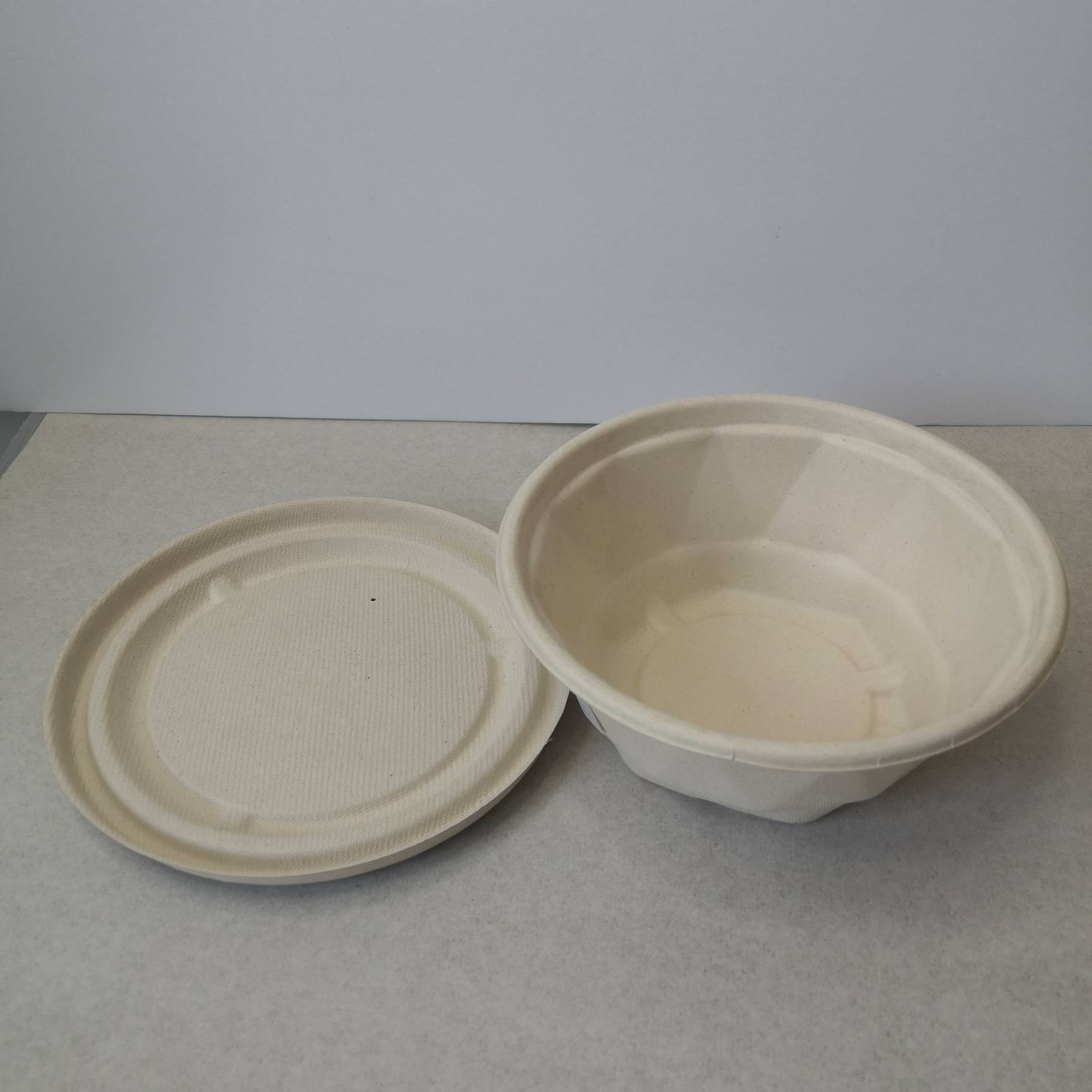 food packaging bagasse pulp round bowl