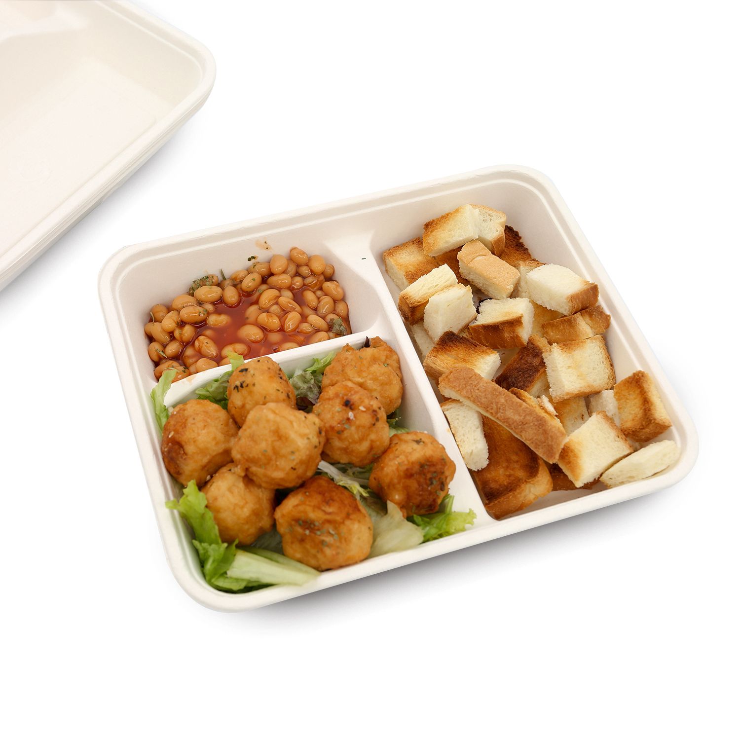compostable sugarcane bagasse lunch tray
