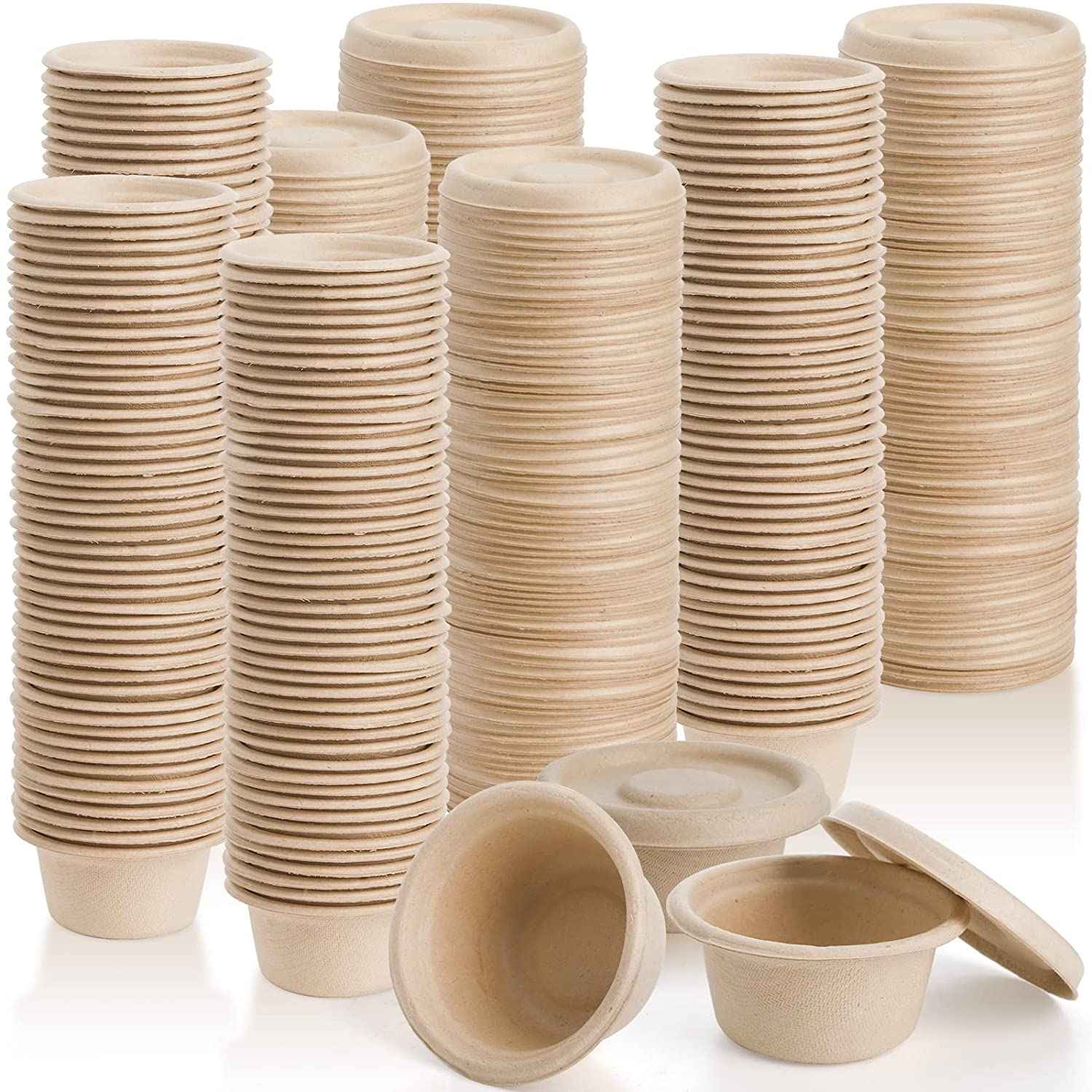 bagasse sauce mini sugarcane cups with lids