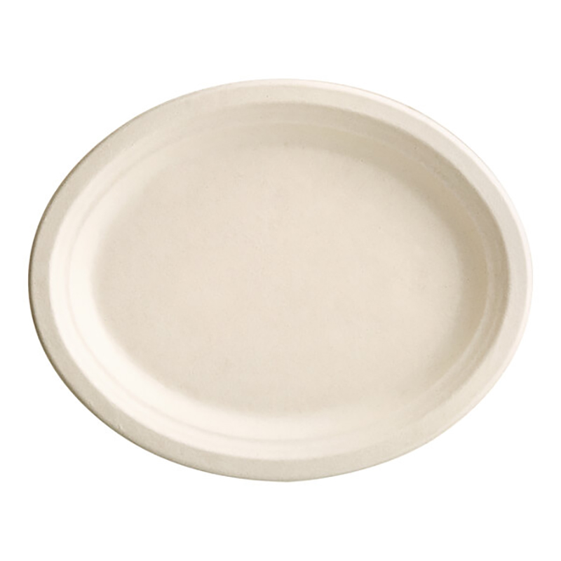 oval bagasse plate