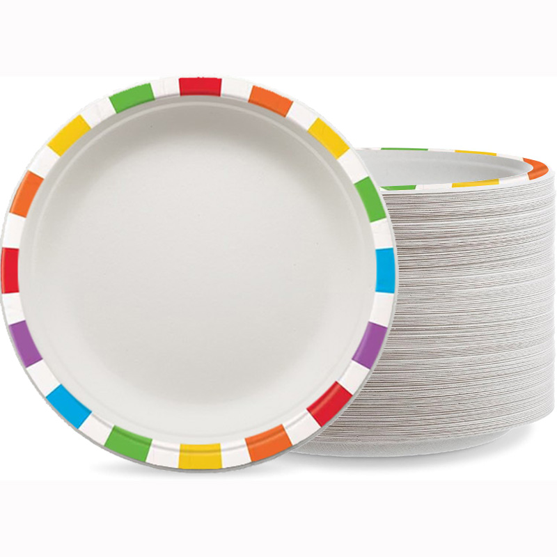 Китай Печатные бумажные тарелки из жома сахарного тростника, производитель