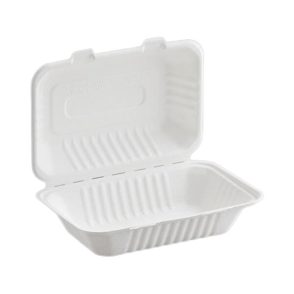 sugarcane bagasse food box 9"x6"