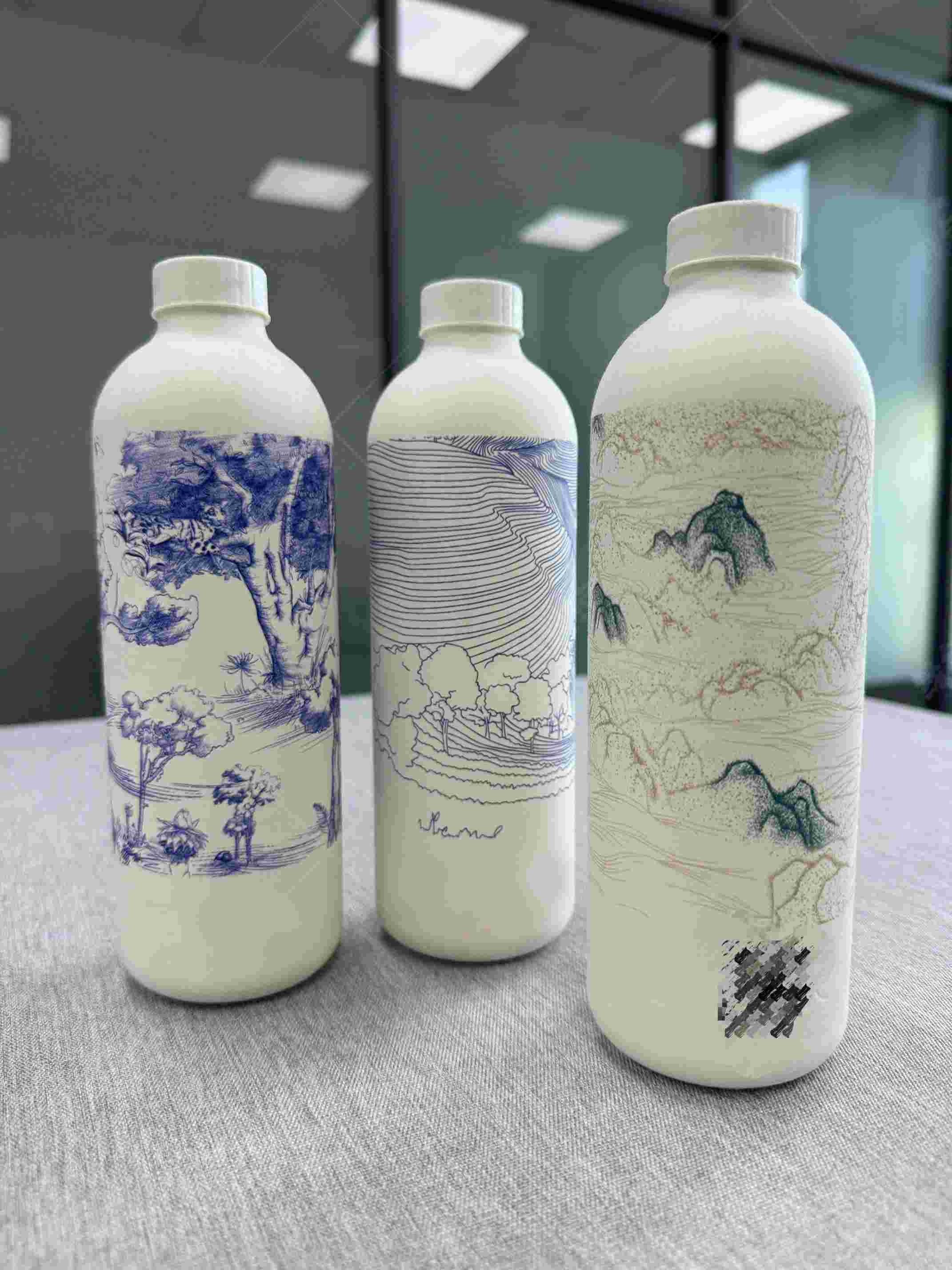 Custom biodegradable wet press molded pulp bottle