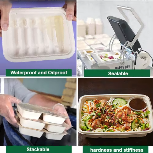 2 compartment film-sealable paper meal trays