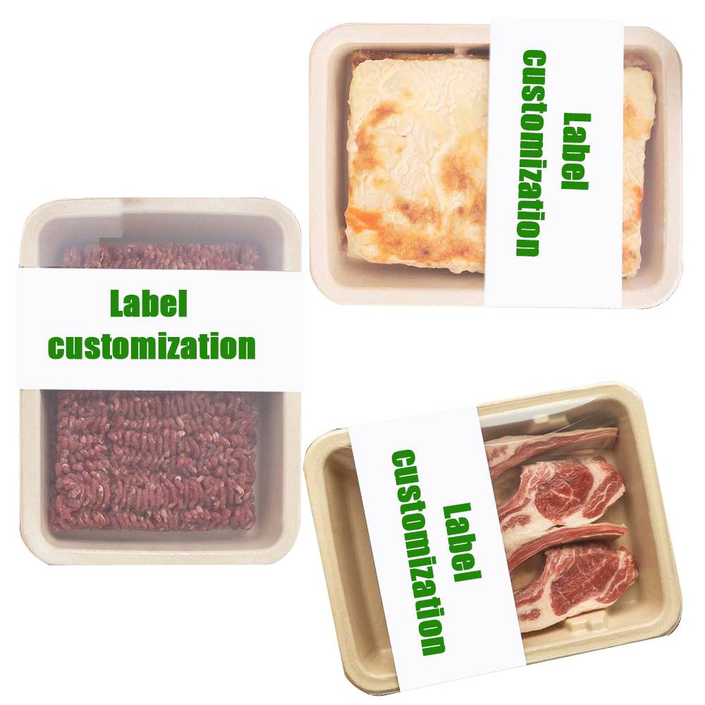 Sealable Meal Tray Biodegradable Bagasse Tray with Lamination Film