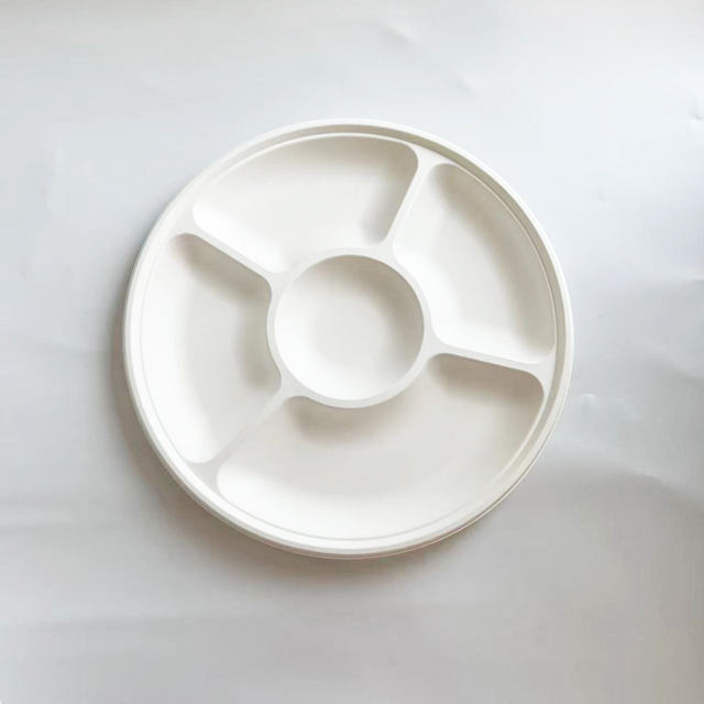 Serving 5-Compartment Bagasse dishes- Biodegradable