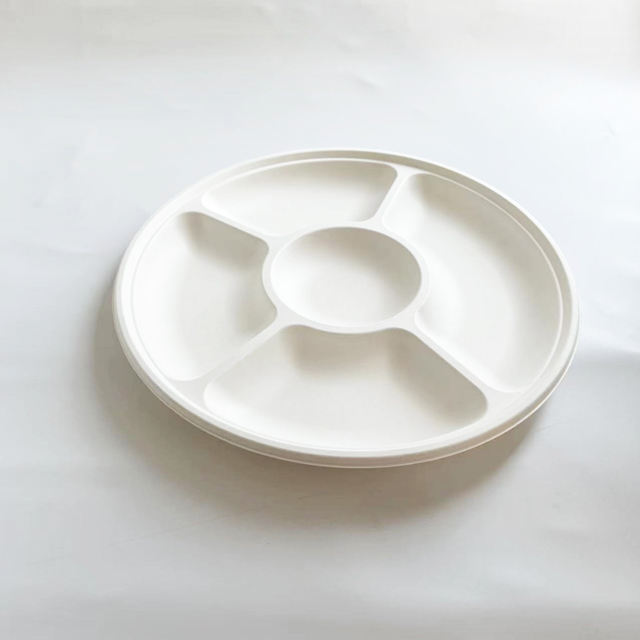 Serving 5-Compartment Bagasse dishes- Biodegradable