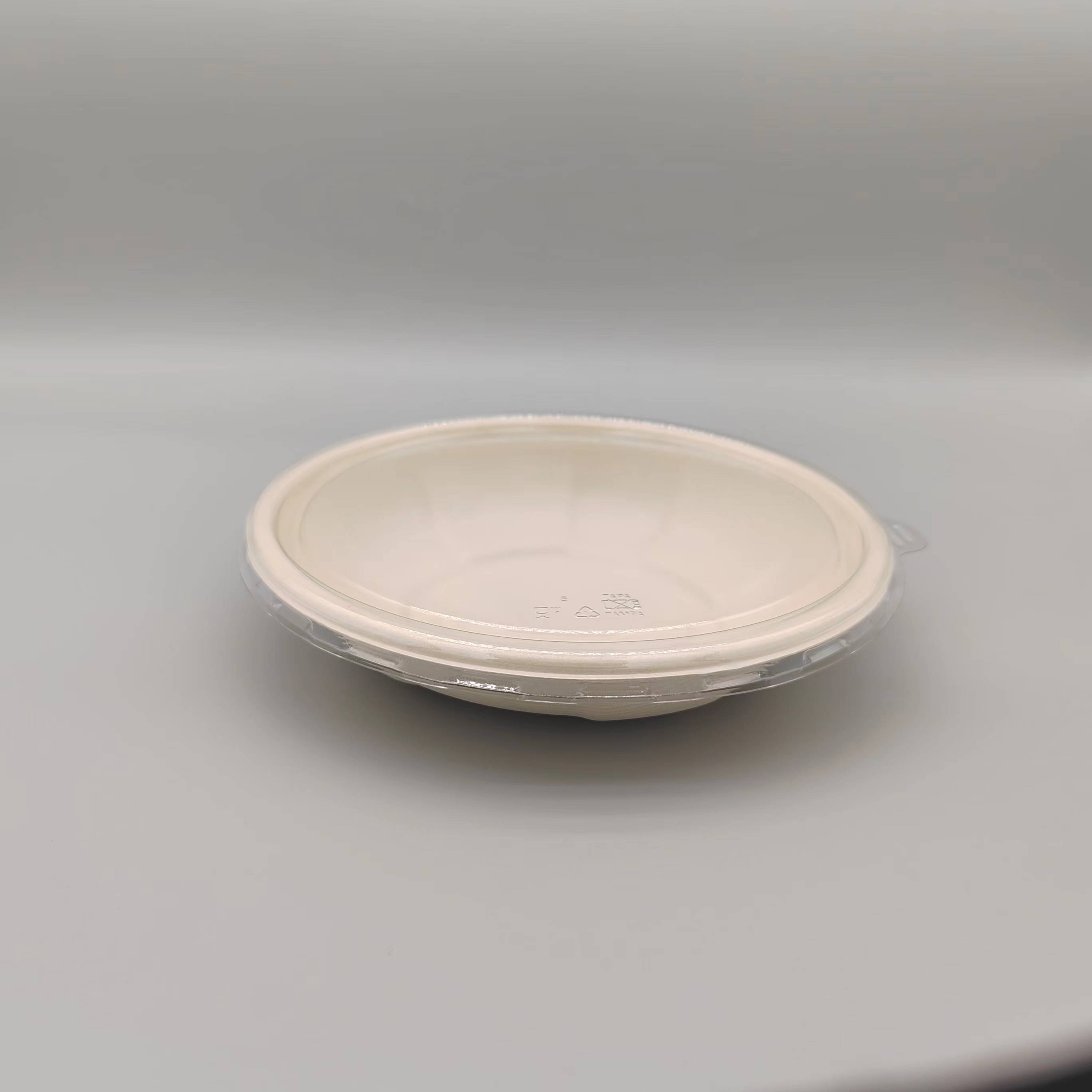 PE Coating 8.15-Inch Sugarcane Bagasse Bowl with Lid