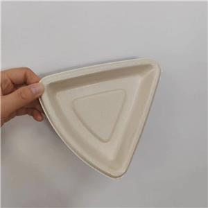 Triangle Potato Cake Box Coated Bagasse with Lid