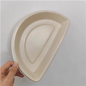 Half-Round Coated Bagasse Box with Plastic Lid