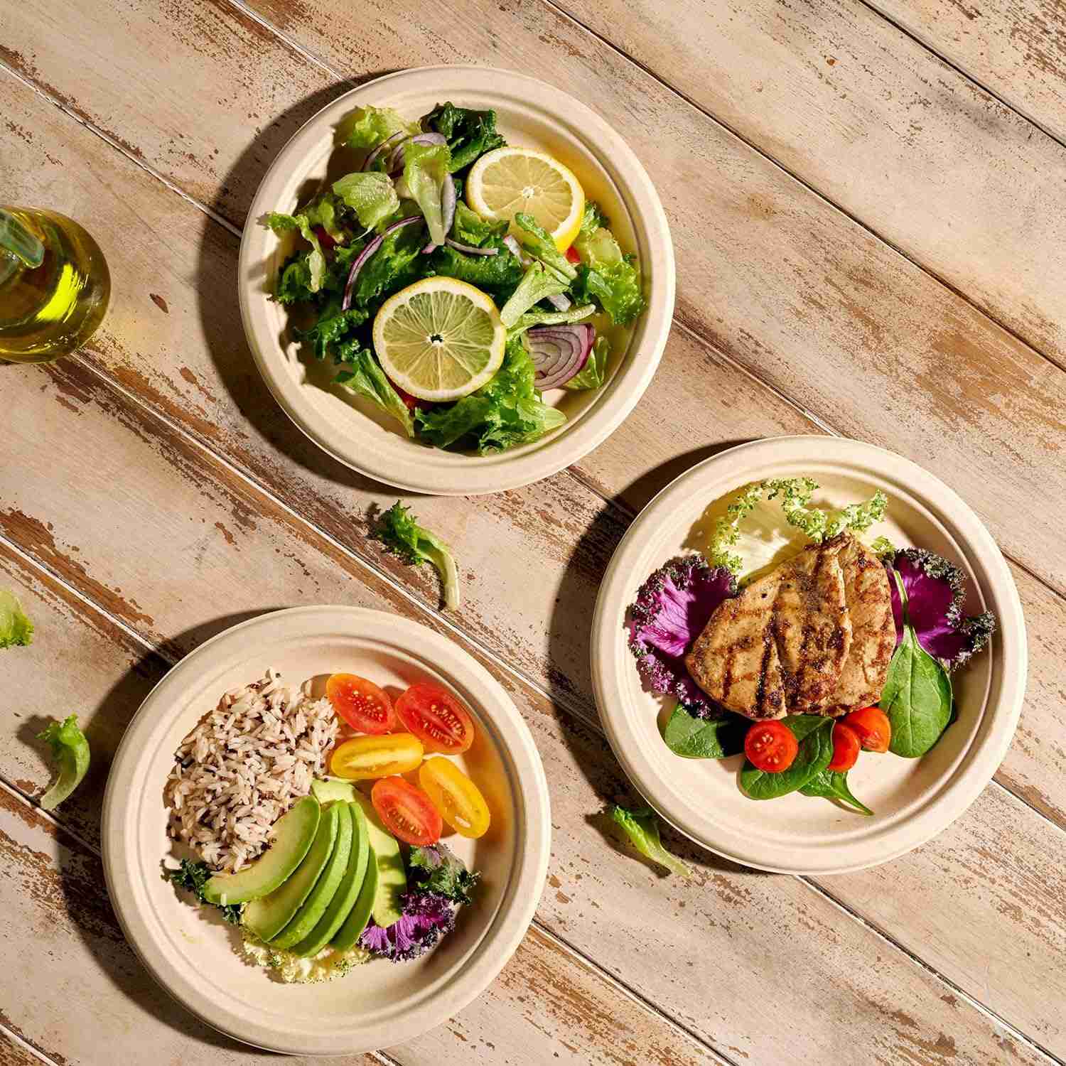 Disposable Compostable Paper Dinner Plates​-Bagasse