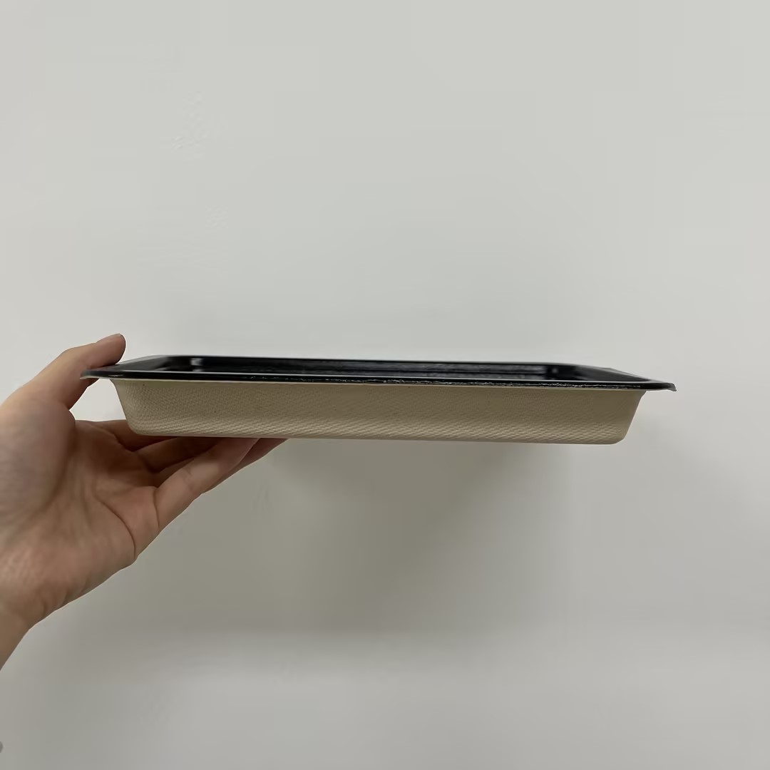 Biodegradable Pulp Black Coated Film Sealable Tray