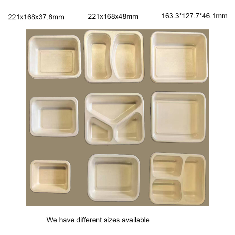 Sealable Meal Tray Biodegradable Bagasse Tray with Lamination Film
