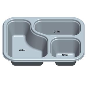 3 compartment biocane takeaway base pulp tray laminated