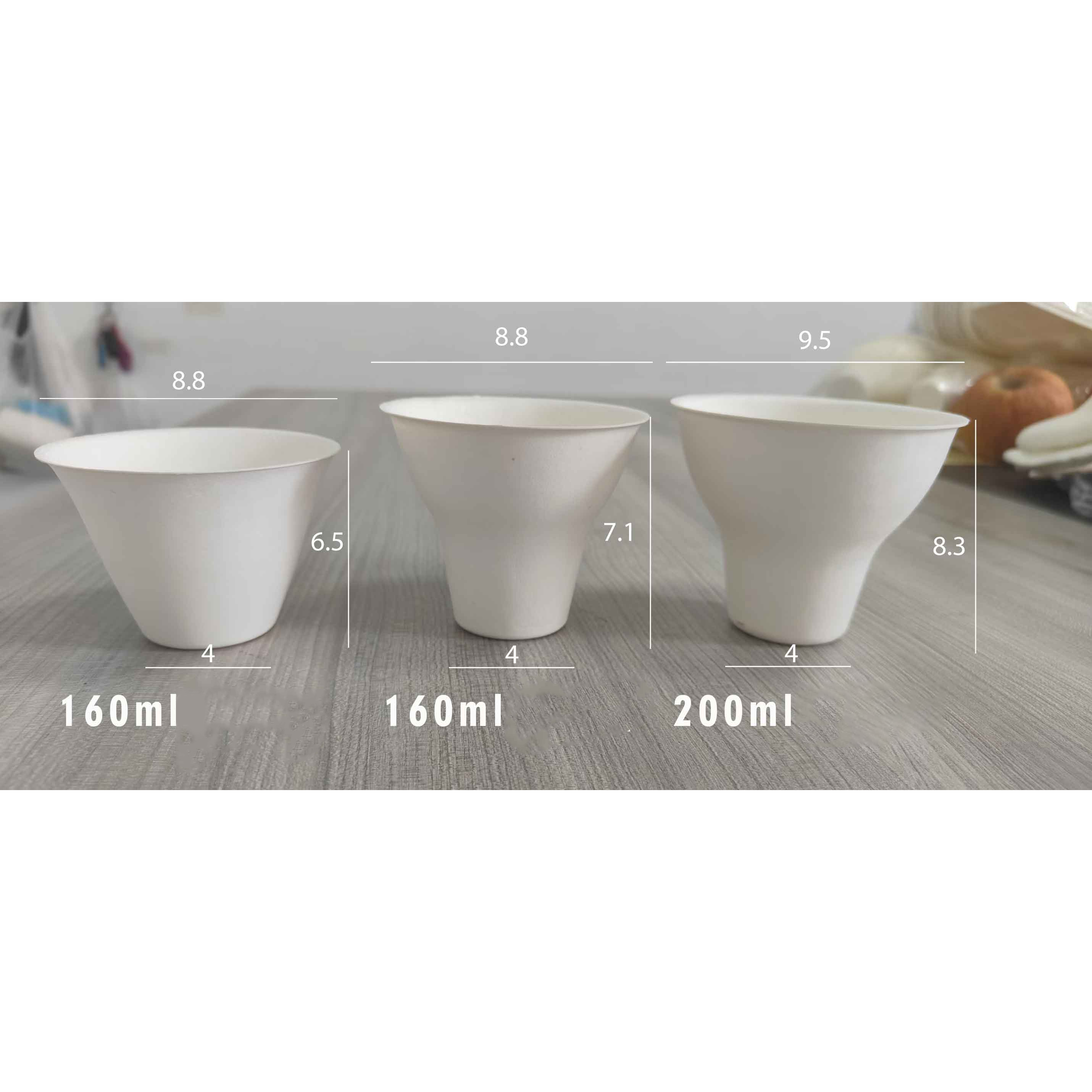 Custom Printed Bagasse Biodegradable Paper Sundae Cups