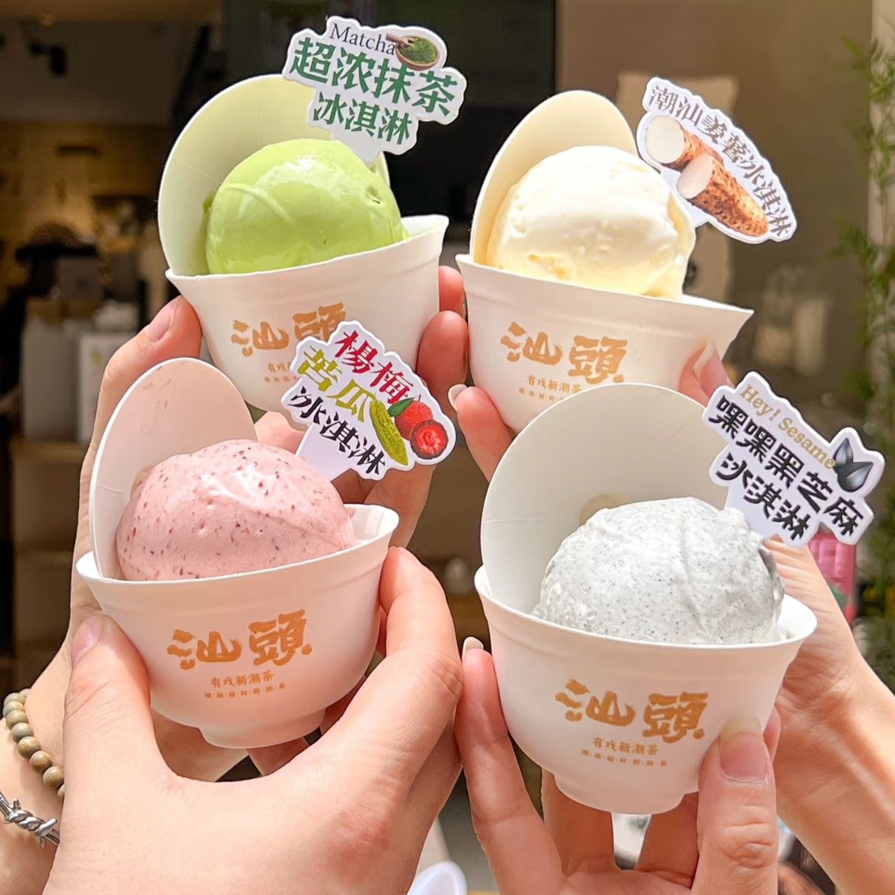 Custom Printed Bagasse Disposable Compostable Paper Ice Cream Bowls