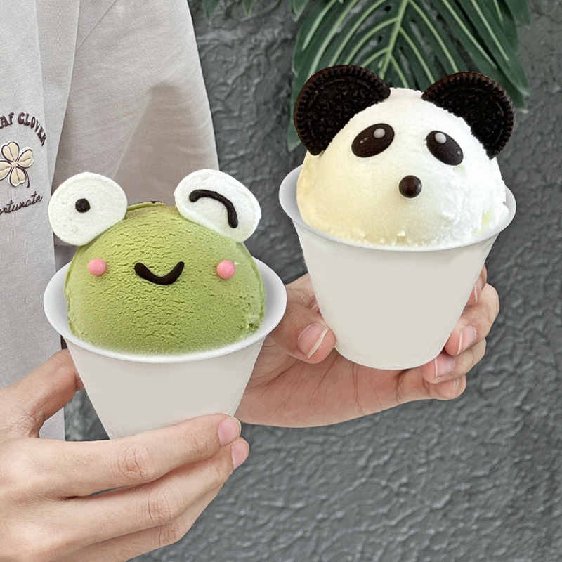 5oz Custom Printed Bagasse Disposable Eco Friendly Ice Cream Cups Bulk