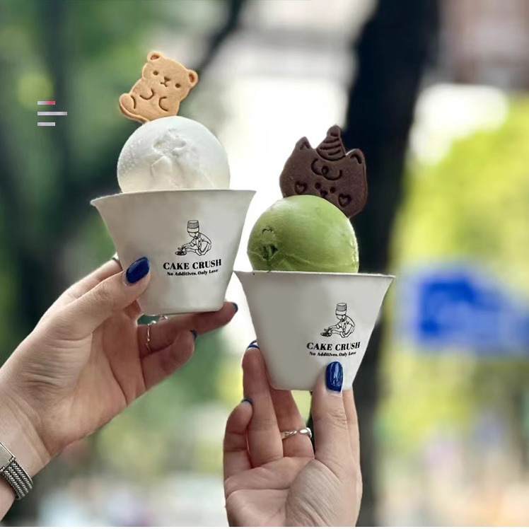 5oz Custom Printed Bagasse Disposable Eco Friendly Ice Cream Cups Bulk