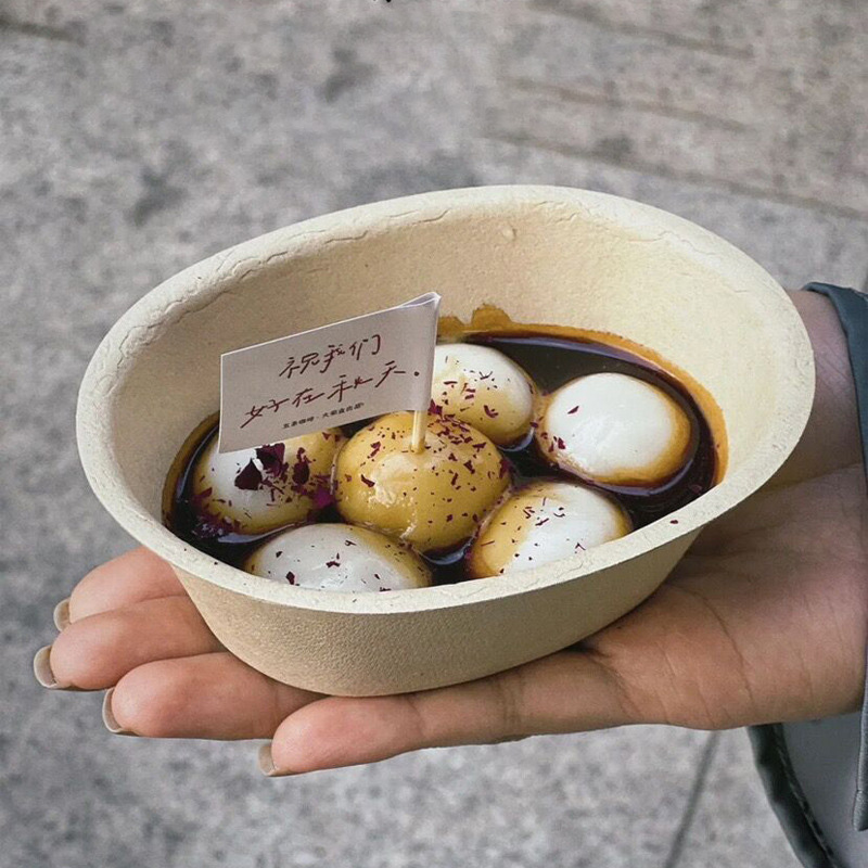 Custom Printed Bagasse Disposable Biodegradable Small Bowls for Dessert