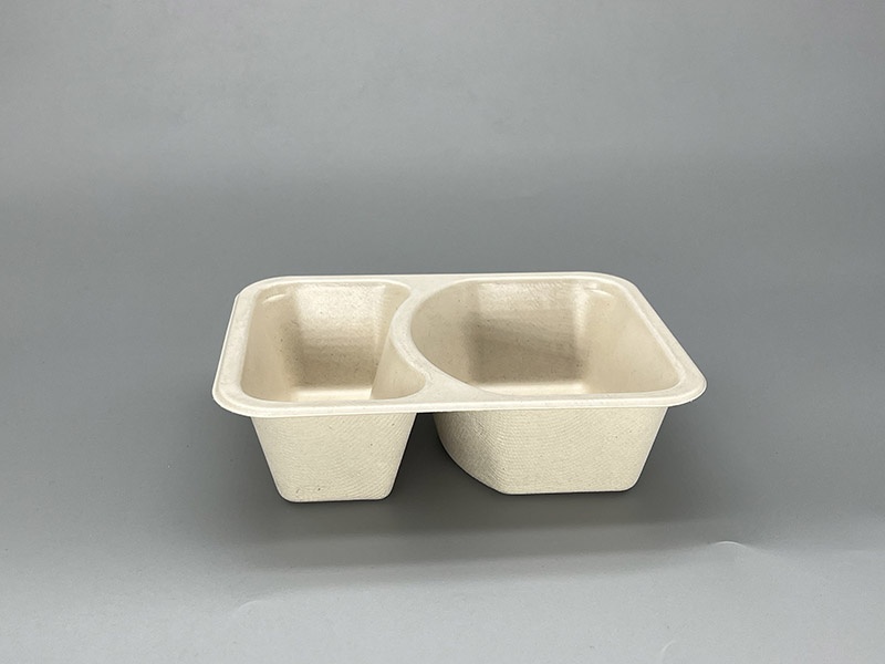 20oz 2 compatement Compostable Fiber Coated Tray