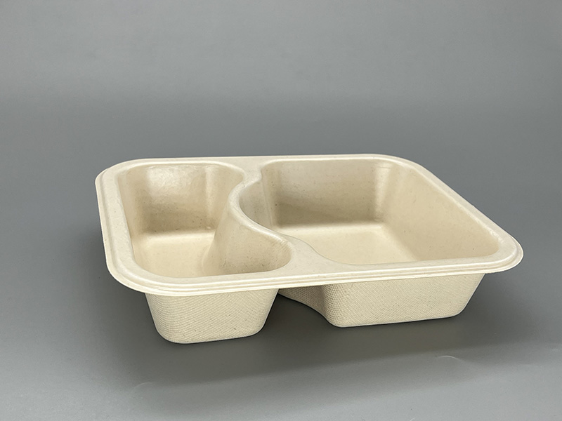 33 oz 2 compatement Compostable Fiber Coated Tray