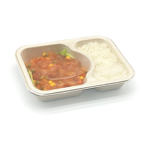 33 oz 2 compatement Compostable Fiber Coated Tray