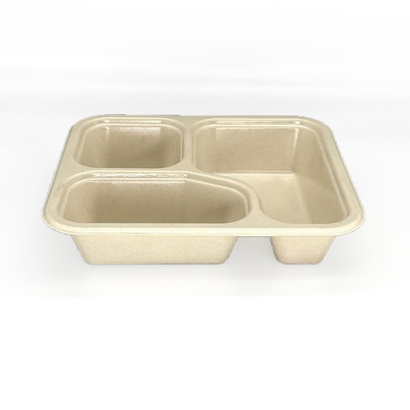 29oz 3 compatement Compostable Fiber Coated Tray