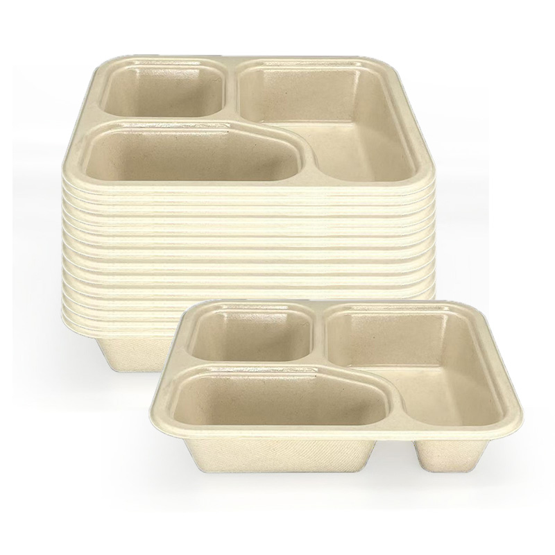 29oz 3 compatement Compostable Fiber Coated Tray