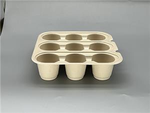 Custom Bagasse Compostable Fiber Yogurt Tray