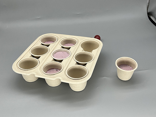 Custom Bagasse Compostable Fiber Yogurt Tray