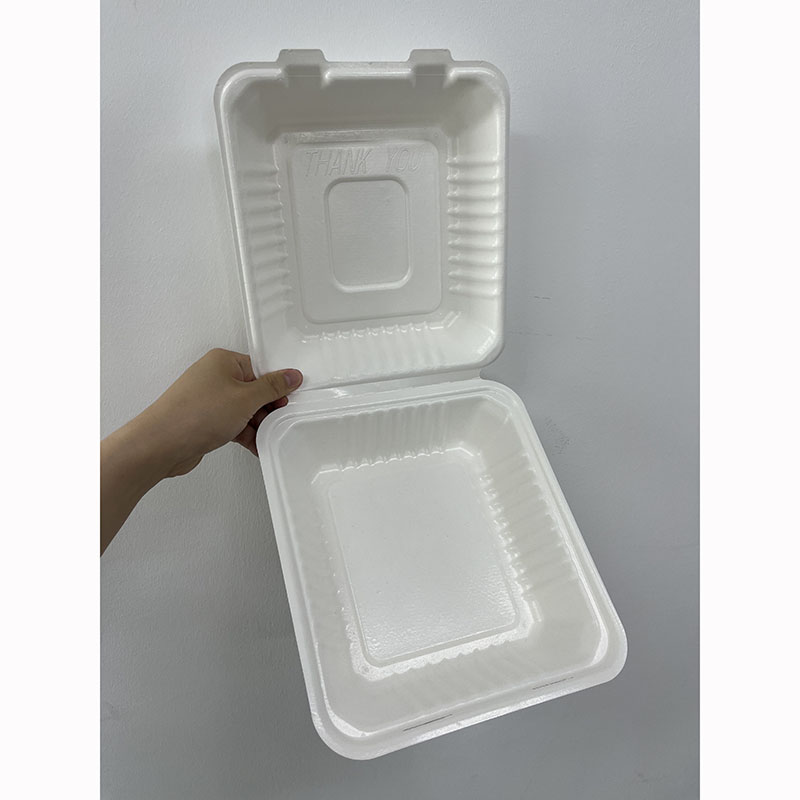 Compostable Pla Coated Sugarcane Bagasse Clamshell Box
