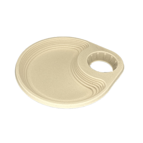 Disposable Bagasse Fiber Plate with Cup Holder