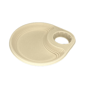 Disposable Bagasse Fiber Plate with Cup Holder