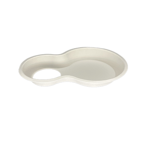 Compostable Fiber Plate with Cup Holder