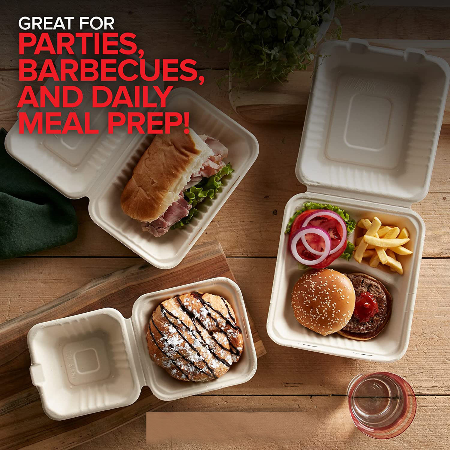 bagasse takeaway boxes