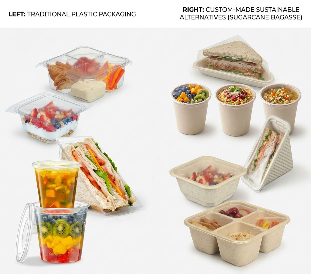 Custom Molded Pulp Packaging Design | 1:1 Plastic-to-Bagasse Conversion