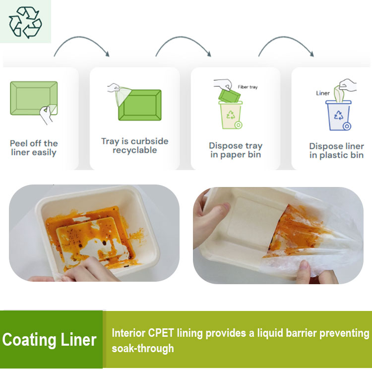Coated Bagasse Food Trays Coated Bagasse Food Trays