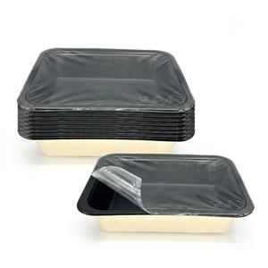 PFAS-Free Black Laminated Sugarcane Bagasse Trays
