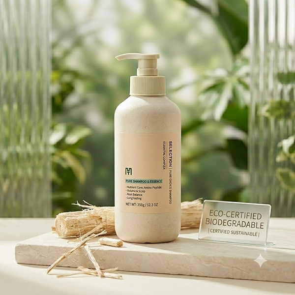 Sustainable Sugarcane Bagasse Shampoo Bottle