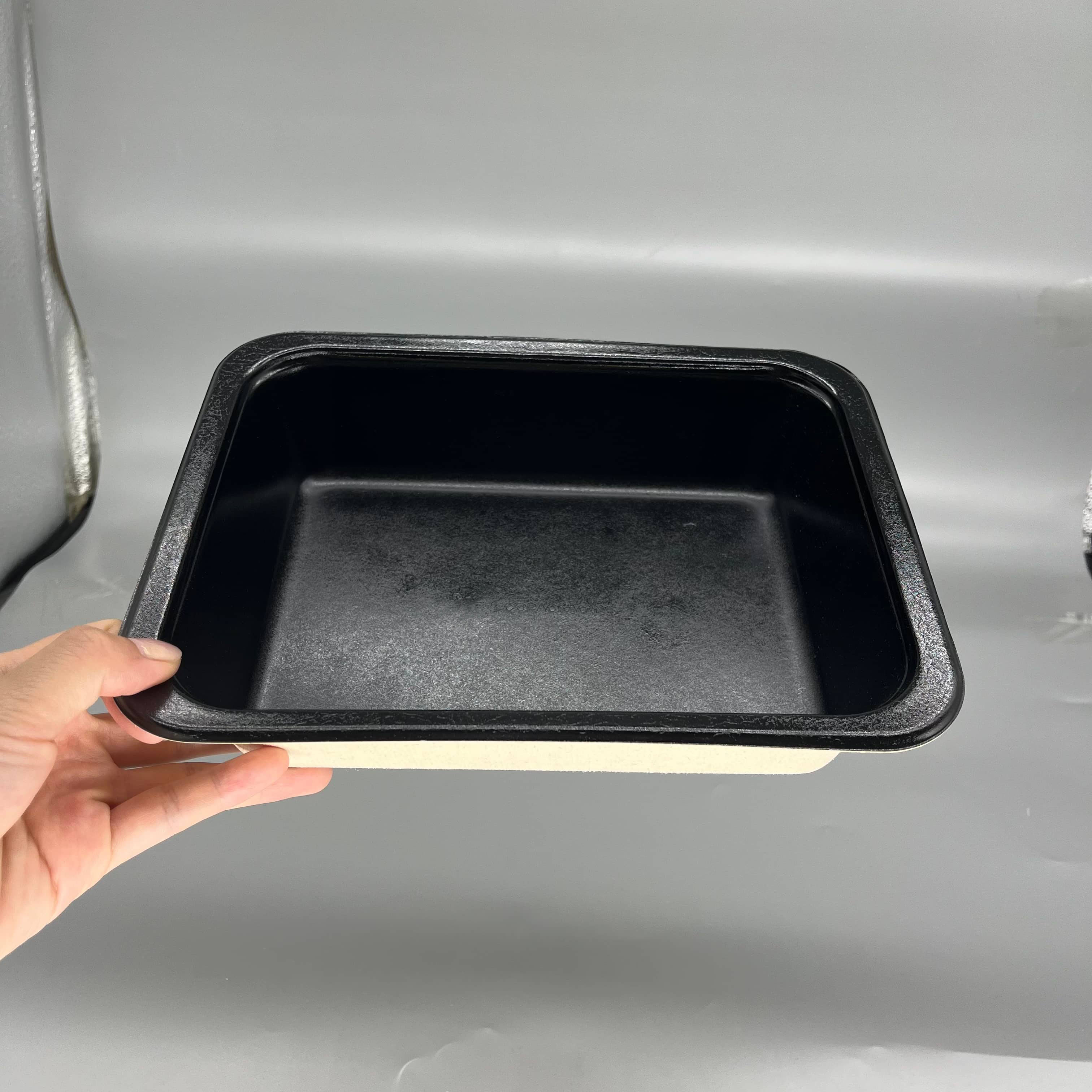 227*178mm PFAS-Free Black Laminated Sugarcane Bagasse Trays