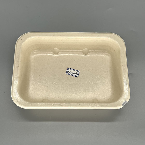 187*137mm Laminated Sugarcane Bagasse Trays wiht Easy-Peel Notch