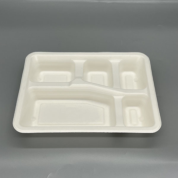 PFAS-Free 5-Compartment Laminated Bagasse Trays
